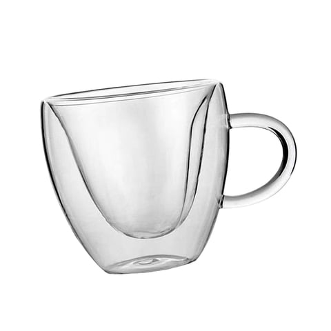 Magideal - Taza De Café De Doble Pared De Borosilicato, Cristalería, Taza De Café De Vidrio, Taza De Café Expreso Con Asa, Vasos Para Beber, Té, Agua, , 150Ml