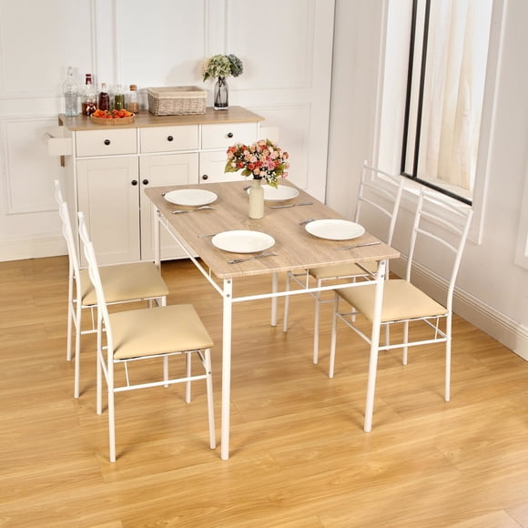 Juego de Comedor 4 Sillas Estocolmo Blanco 110x70x75 Cm