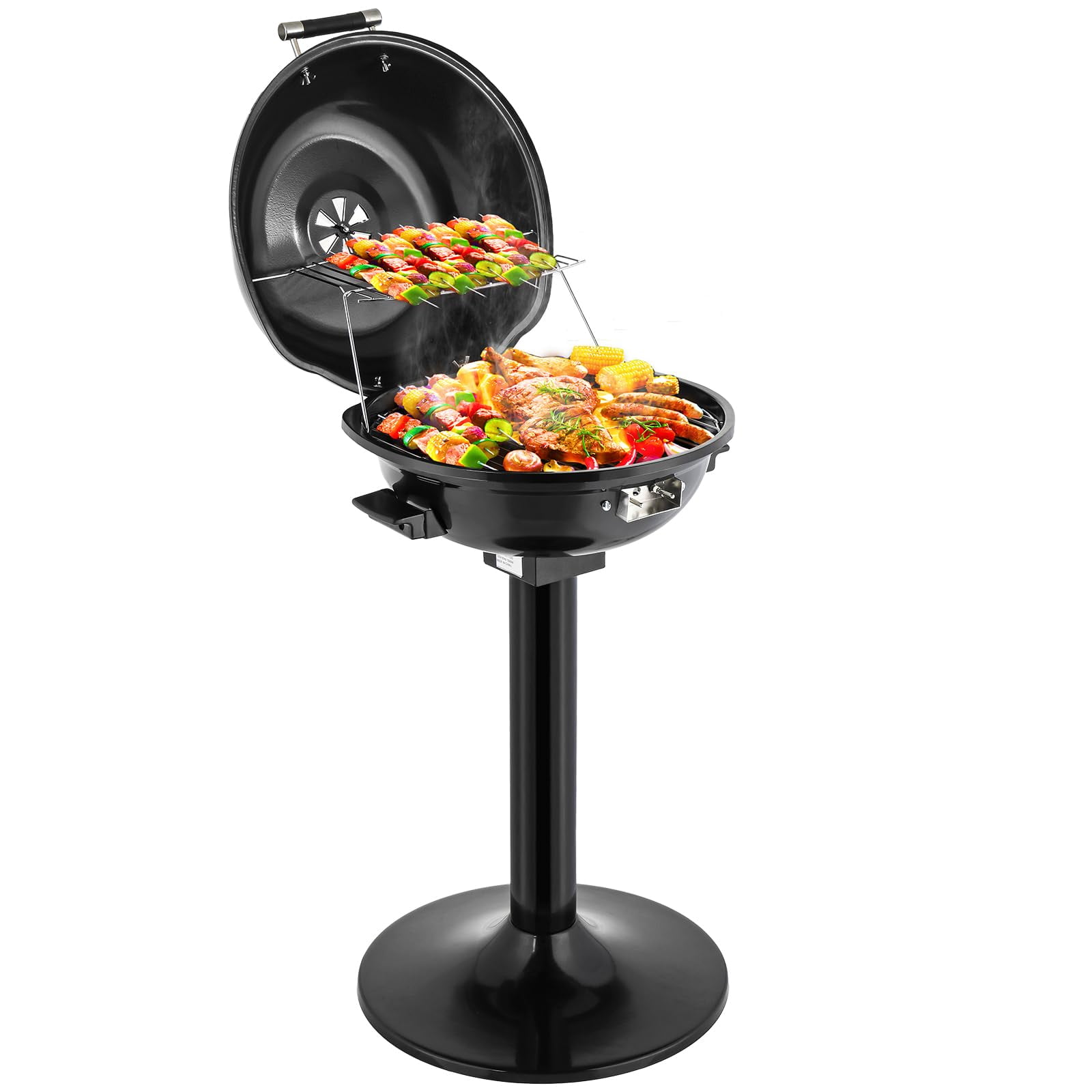 Parrilla Eléctrica Vertical Rovsun De 1600 W Con Tapa, Acero Inoxidable 304