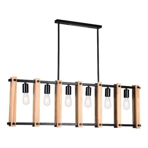 Genérico - Lampara Colgante Industrial Madera Robusta Moderna Lau