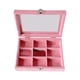 thumbnail image 5 of Bandeja De Joyería De Terciopelo Con Tapa Transparente Rosa, Caja De Almacenamiento Para Anillos Y Pendientes, 9 Rejillas, 5 of 5