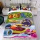 thumbnail image 4 of Carreras Locas Conjunto de sábanas temático, trío de piezas, cómodo y amigable con la piel, diseño único, regalo de decoración para el hogar para familiares, amigos y fans,135cm *200cm, 4 of 6