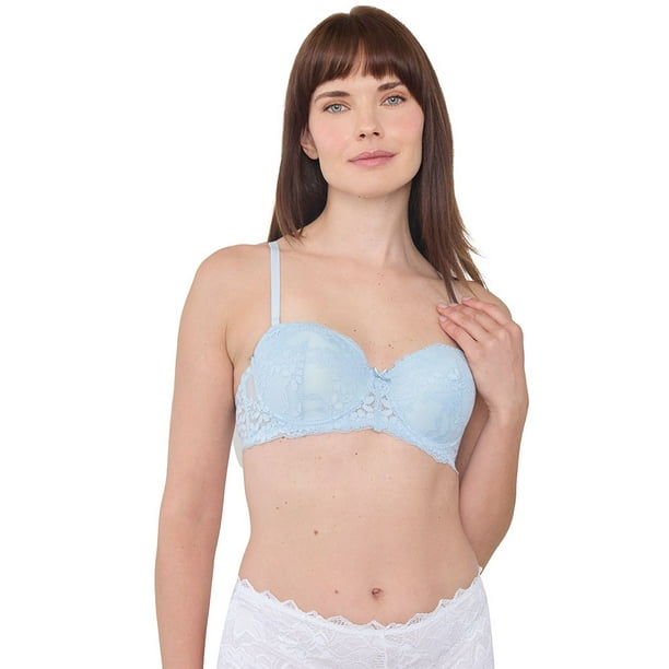 Sostén Mujer Wireless Copa B Celeste Corona