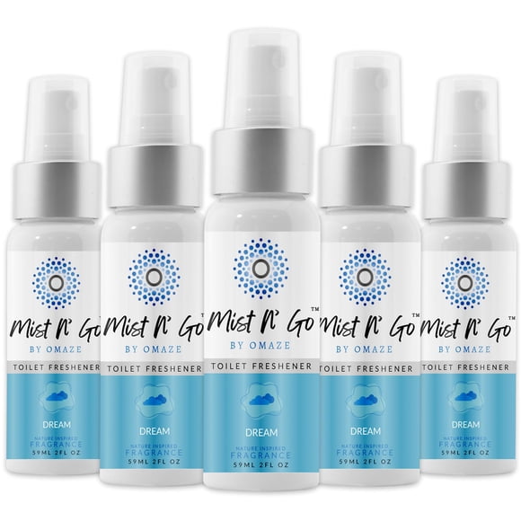 Spray de baño Mist N' Go de Omaze, eliminador de olores, 60 ml, 5 unidades