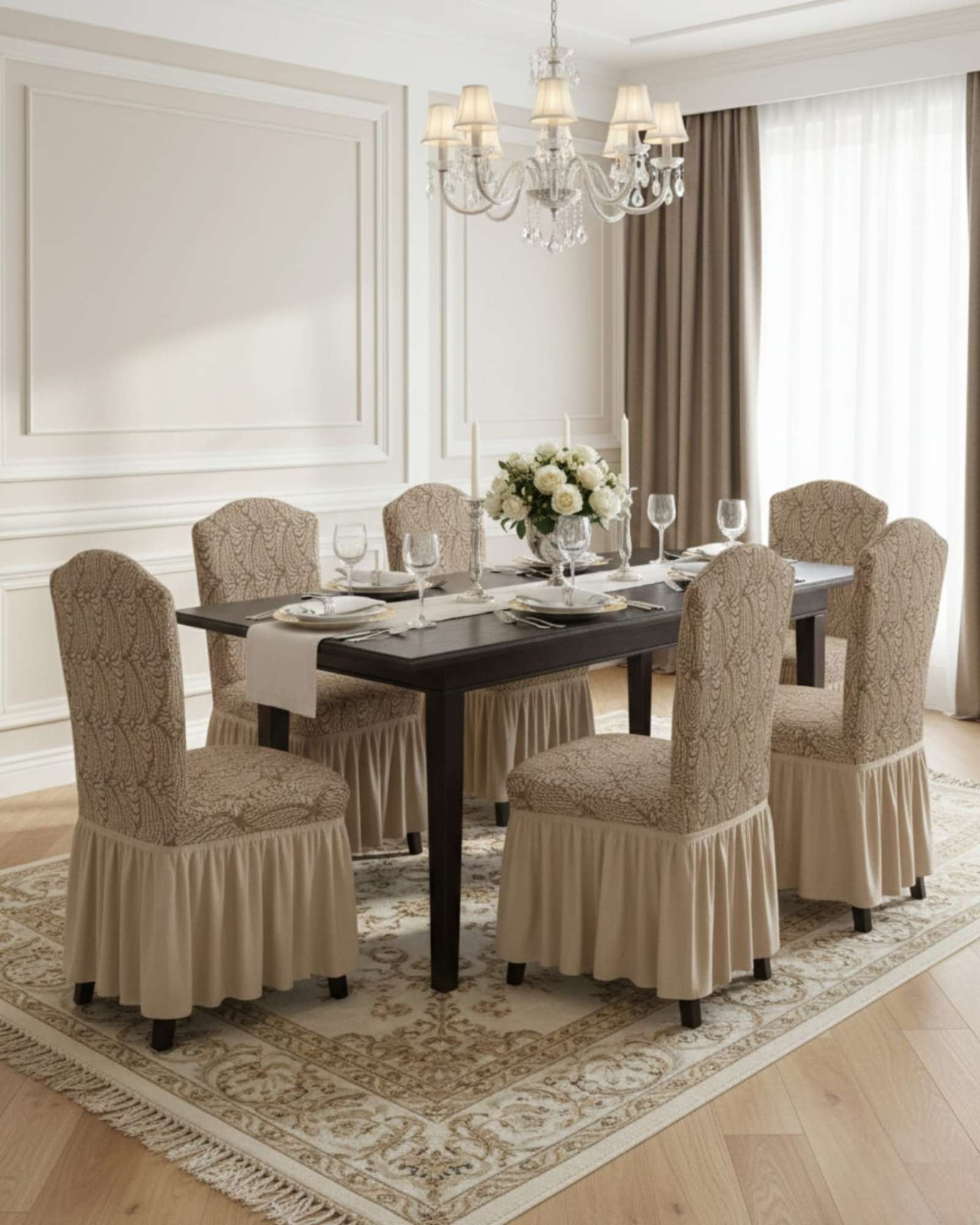 Mylhogar - Juego De 6 Fundas De Silla Tejido 3D