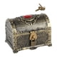 thumbnail image 1 of Cofre Pirata Baúl Tesoro Infantil Caja Joyería Decorativa con Cerradura Estilo Antiguo Multifuncional para Regalar Cumpleaños Decoración Casa Oficina Bronce, 1 of 5