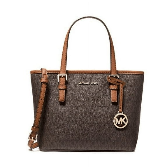 Cartera Michael Kors Logo Print Canvas Top Zip Tote Convertible Carryall