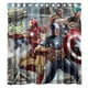 thumbnail image 1 of Cortina de ducha de la película Los Vengadores, Capitán América, Iron Man, Hulk, juego de cortinas de baño con ganchos, tamaño 66 x 72 pulgadas, 1 of 3