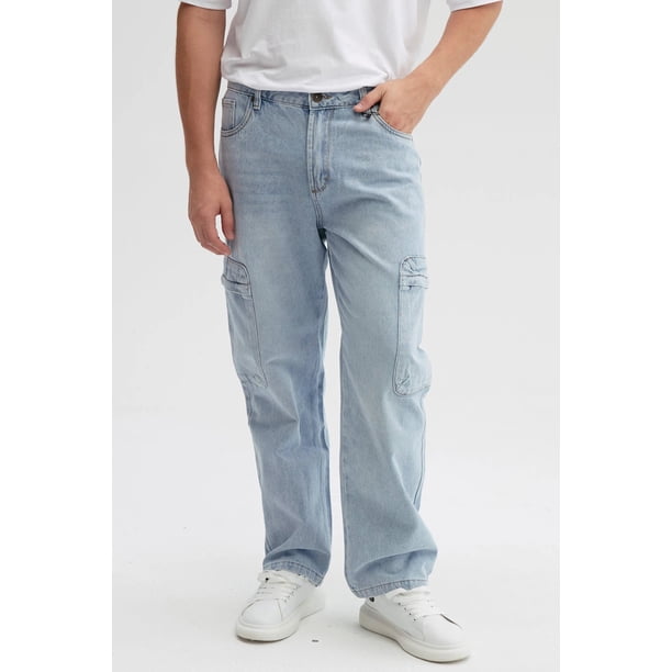 Jeans Hombre Baggy Cargo Azul - ll