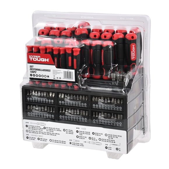 Set destornillador 100 piezas hyper tough