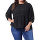 thumbnail image 1 of Agnes Orinda Blusa Peplum con Volantes y Cintura Fruncida de Manga 3/4 para Mujer Talla Grande 4X Negro, 1 of 6