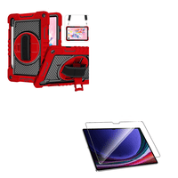 Joigo - Funda Armadura 360 Lamina Vidrio Para Samsung Tab S10 Fe Rojo