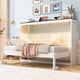 thumbnail image 3 of Twin Size Murphy Bed with LED Light,can be Folded into a Cabinet,Hidden Wall Bed Cabinet,White+Brown, 3 of 3