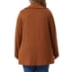 thumbnail image 3 of Agnes Orinda Conjuntos de Halloween para Mujeres Tallas Grandes Cuello Alto Envolvente Blusa Túnica Asimétrica con Botón Lateral Manga Larga Casual de Negocios 3X Naranja Marrón, 3 of 6