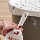 thumbnail image 4 of Caja de arena para gatos IRIS USA, grande, simple, redonda, con entrada superior gris/blanca, 4 of 6
