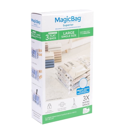 Bolsa De Vacío Magicbag Grande De 33,5 In Reforzada, 3 Unidades