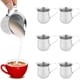 thumbnail image 1 of Mini jarra de leche, juego de 6 jarras de leche de acero inoxidable, 90 ml/3 oz, mini taza para salsa, jarra para servir salsa, jarra de boca ancha con asa para leche y café., 1 of 5