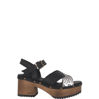 Sandalia Plataforma Madera Ebano Full Negro Alquimia