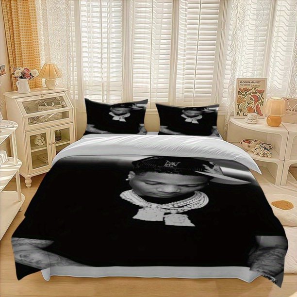 Street Style Rap Male Pattern Bedding Set. Soft And Comfortable Bedding Set Suitable for All Seasons