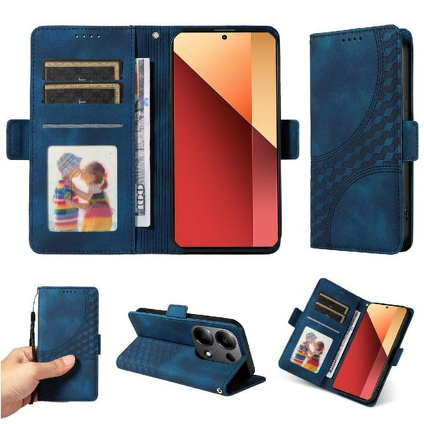 Carcasa FOXDOCK Xiaomi Redmi Note 13 4G de cuero PU, diseño acolchado clásico, protección contra caídas y rayones