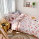 thumbnail image 3 of Juego de funda nórdica Peach Queen 100% algodón con estampado de frutas tropicales de dibujos animados en ropa de cama blanca 1 linda funda de edredón tamaño matrimonial con cierres de cremallera 2 fu, 3 of 7