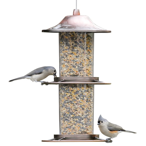 Comedero para Pájaros Perky-Pet 325C Panorama de Cobre de 2 Niveles