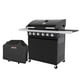 thumbnail image 1 of Set Parrilla a Gas 6 Quemadores Texas Black + Funda XL, 1 of 4