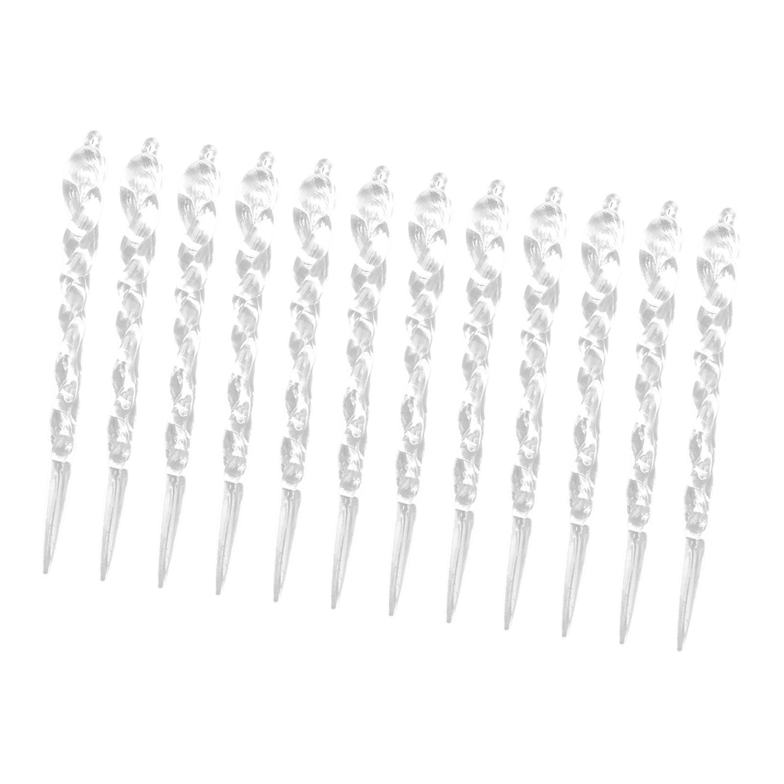 Magideal - Tiras En Espiral Transparentes Para Colgar Árboles De Navidad, Adornos Navideños De 5,1 Pulgadas De Largo, Tiras De Hielo Roscadas Para Decoración Del