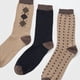 thumbnail image 4 of Calcetines Hombbre Tripack Mix Café/Azul Corona, 4 of 4