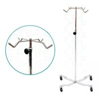 Topmedic - Porta Suero Pedestal 4 Ganchos 4 Ruedas