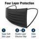 thumbnail image 4 of Máscaras faciales WECARE de 4 capas negras envueltas individualmente en caja de 50, 4 of 8
