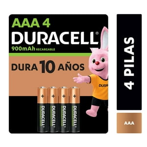 Duracell - Pilas Recargable Tamaño Aaa 4 Unidades 900 Mah