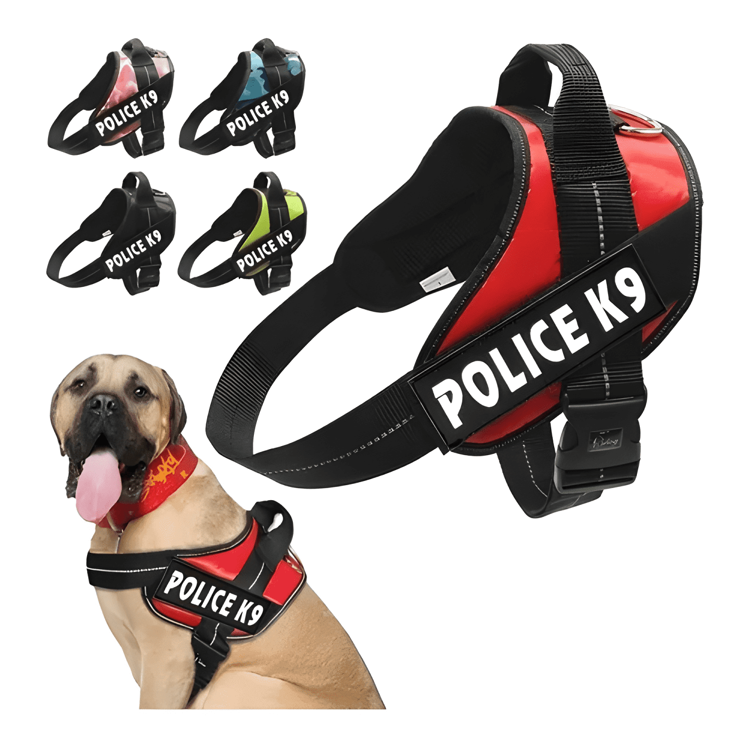 Arnés pechera K9 acolchado reforzado perros grandes XL paseo