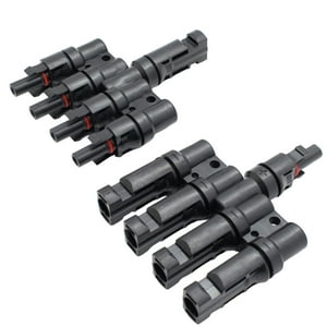Soliot - Conector Mc4 Cuádruple (4 En 1) Par Macho/Hembra Solar