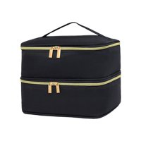 Magideal - Bolsa De Almacenamiento De Esmalte De Uñas De 30 Rejillas, 2 Niveles Con Capacidad Para 30 Botellas De Esmalte De Uñas Para Niñas, Suministros De Uñas Negro