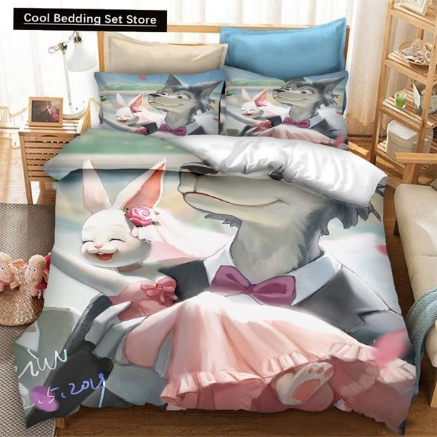 x2010 Bed SheetsAnime BEASTARS Bedding Set Duvet Covers Pillowcases / Piece Comforter Bedding Sets Bedclothes Bed Linen Home Textiles 3-Piece Bedding Set (1 Duvet Cover + 2 Pillow Shams) nj2010