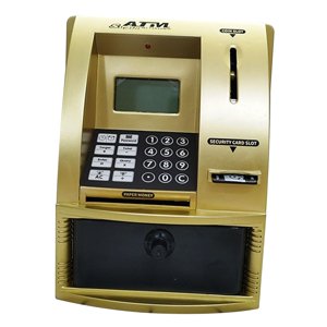 Magideal - Hucha Para Cajero Automático Para Niños, Caja De Ahorro De Dinero, Lata De Efectivo Electrónica Para Mayores De 3 Años, Regalos De Cumpleaños Para Niñ Oro