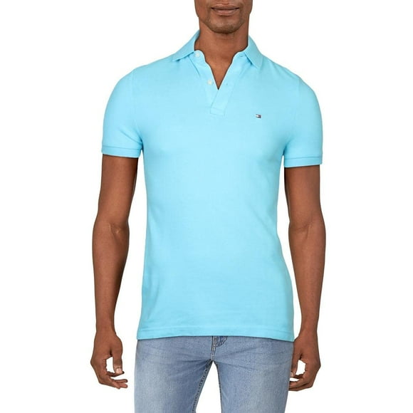 Polo Tommy Hilfiger de manga corta de algodón piqué azul