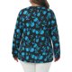 thumbnail image 3 of Agnes Orinda Conjuntos de Halloween Tallas Grandes Blusas con Estampado Floral para Mujeres Cuello Cuadrado Manga Larga Túnica Plisada Elegante Casual 3X Azul, 3 of 6