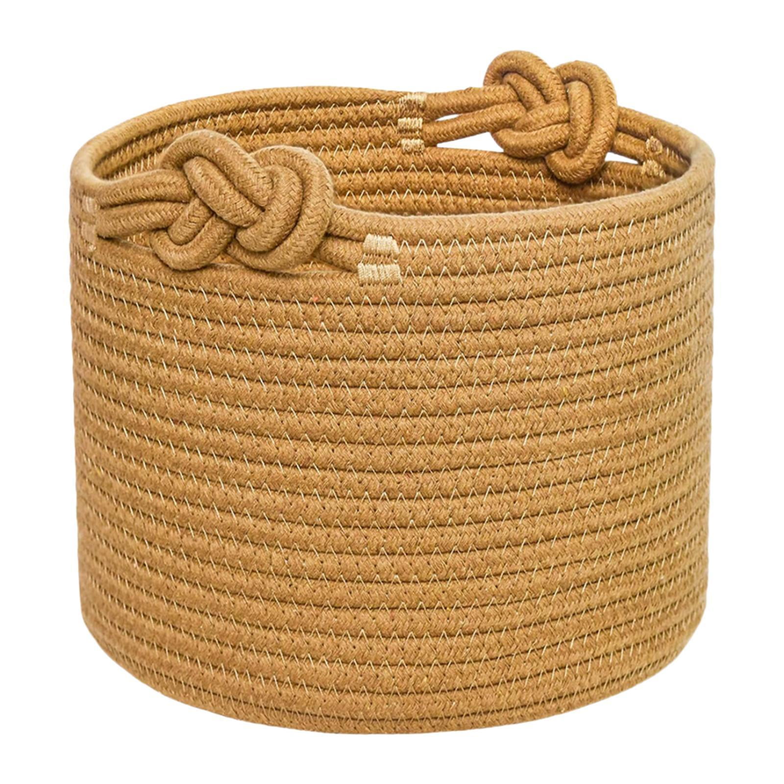 Bothyi - Puntada De Canasta Tejida Pequeña Cuerda De Algodón Vacío Para Juguetes Para Mascotas De Apartamento De Maceta De Planta Marrón
