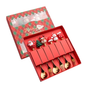 Bothyi - 6X Juegos De Cubiertos De Navidad Cucharas De Navidad Juego De Tenedores Para Fiesta Boda Restaurante Estilo A