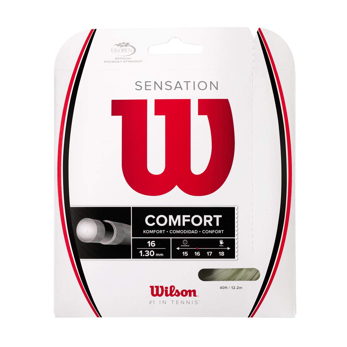 Juego De Cuerdas De Tenis Wilson Sensation 16, Color Blanco