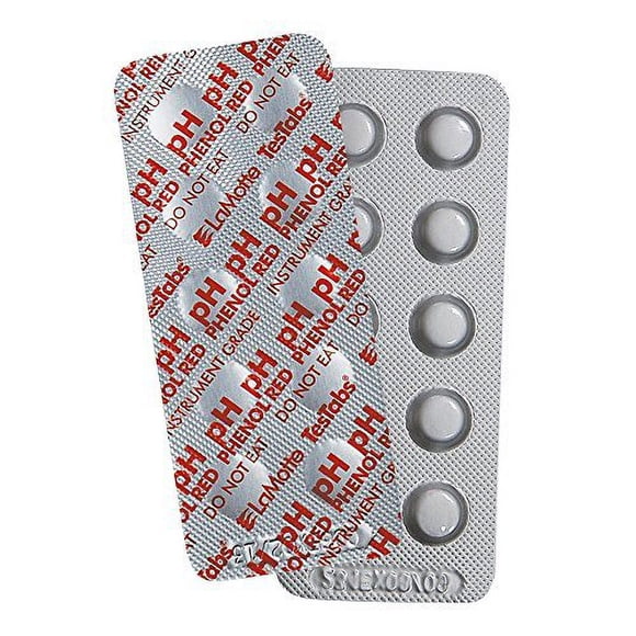 Tabletas TesTab de rojo de fenol para prueba de calidad del agua ColorQ pH, 100 unidades