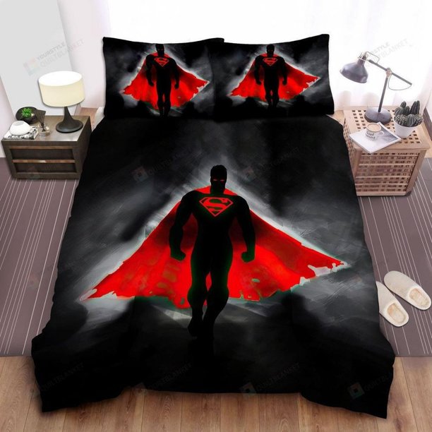Superman Dc Comics Character Dark Hero Quilt Duvet Cover Set Bedspread3-Piece Bedding Set