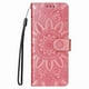thumbnail image 2 of Funda tipo cartera FOXDOCK para Samsung Galaxy Z Fold 4 , diseño girasol en relieve, cuero PU, cierre magnético, soporte y tarjetero, 2 of 5
