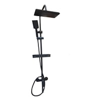 Genérico - Ducha Columna Moderna Cuadrado Negro Mate 3 Funciones Jhn