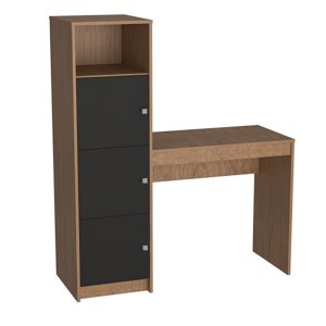 Df Home - Escritorio Fortaleza Con 3 Puertas Y 1 Repisa Castaño Negro B34.071