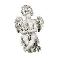 Bothyi - Escultura De Jardín Querubín Ángel Estatua De Jardín Para Patio Al Aire Libre Ángel Decorativo Abrazos Conejo