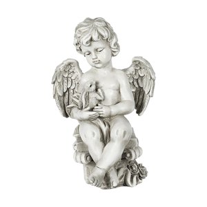 Bothyi - Escultura De Jardín Querubín Ángel Estatua De Jardín Para Patio Al Aire Libre Ángel Decorativo Abrazos Conejo