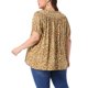 thumbnail image 3 of Agnes Orinda Camisas de Botones de Talla Grande para Mujer con Estampado Floral, Escote en V, Manga Corta, Blusas de Verano Casual 1X Amarillo, 3 of 6